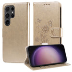 Custodia per telefono in pelle con fiori di farfalla in rilievo, For Galaxy S24 5G, For Galaxy S23 FE 5G, For Galaxy S23 Ultra 5G, For Galaxy S23+ 5G