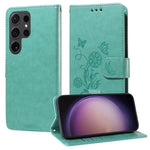 Custodia per telefono in pelle con fiori di farfalla in rilievo, For Galaxy S24 5G, For Galaxy S23 FE 5G, For Galaxy S23 Ultra 5G, For Galaxy S23+ 5G