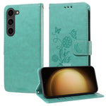 Custodia per telefono in pelle con fiori di farfalla in rilievo, For Galaxy S24 5G, For Galaxy S23 FE 5G, For Galaxy S23 Ultra 5G, For Galaxy S23+ 5G
