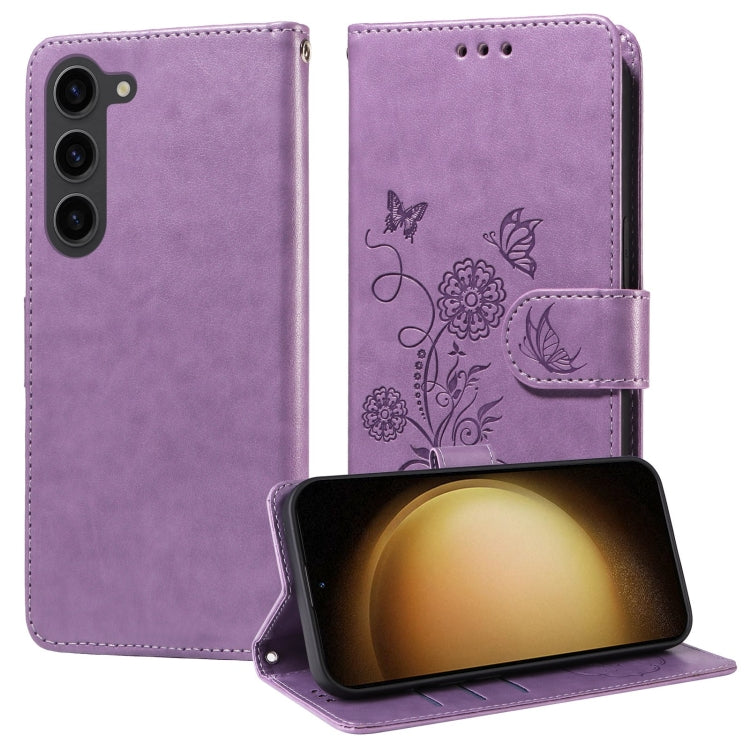 Custodia per telefono in pelle con fiori di farfalla in rilievo, For Galaxy S23 5G, For Galaxy S20 FE, For Galaxy S22 Ultra 5G, For Galaxy S22+ 5G