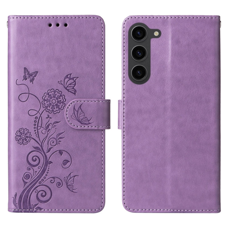 Custodia per telefono in pelle con fiori di farfalla in rilievo, For Galaxy S23 5G, For Galaxy S20 FE, For Galaxy S22 Ultra 5G, For Galaxy S22+ 5G
