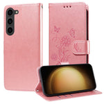 Custodia per telefono in pelle con fiori di farfalla in rilievo, For Galaxy S23 5G, For Galaxy S20 FE, For Galaxy S22 Ultra 5G, For Galaxy S22+ 5G