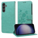 Custodia per telefono in pelle con fiori di farfalla in rilievo, For Galaxy S24 5G, For Galaxy S23 FE 5G, For Galaxy S23 Ultra 5G, For Galaxy S23+ 5G
