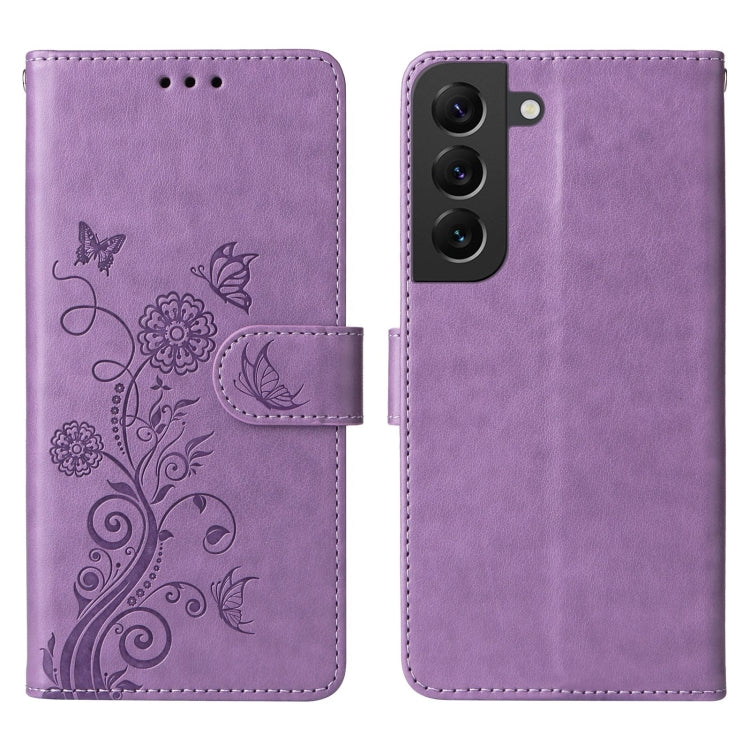 Custodia per telefono in pelle con fiori di farfalla in rilievo, For Galaxy S22 5G, For Galaxy S21 FE 5G, For Galaxy S21 5G, For Samsung Galaxy S21+ 5G