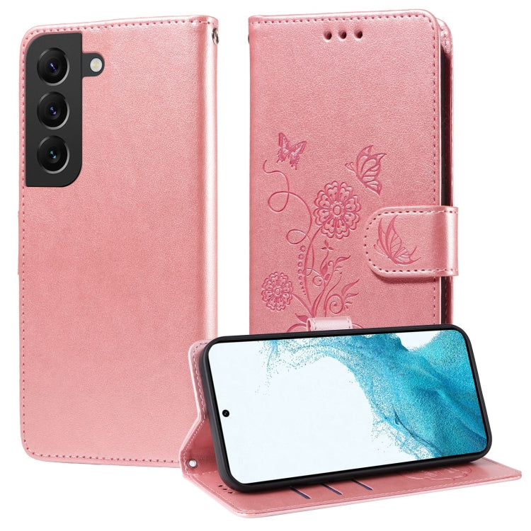 Custodia per telefono in pelle con fiori di farfalla in rilievo, For Galaxy S22 5G, For Galaxy S21 FE 5G, For Galaxy S21 5G, For Samsung Galaxy S21+ 5G