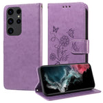 Custodia per telefono in pelle con fiori di farfalla in rilievo, For Galaxy S23 5G, For Galaxy S20 FE, For Galaxy S22 Ultra 5G, For Galaxy S22+ 5G