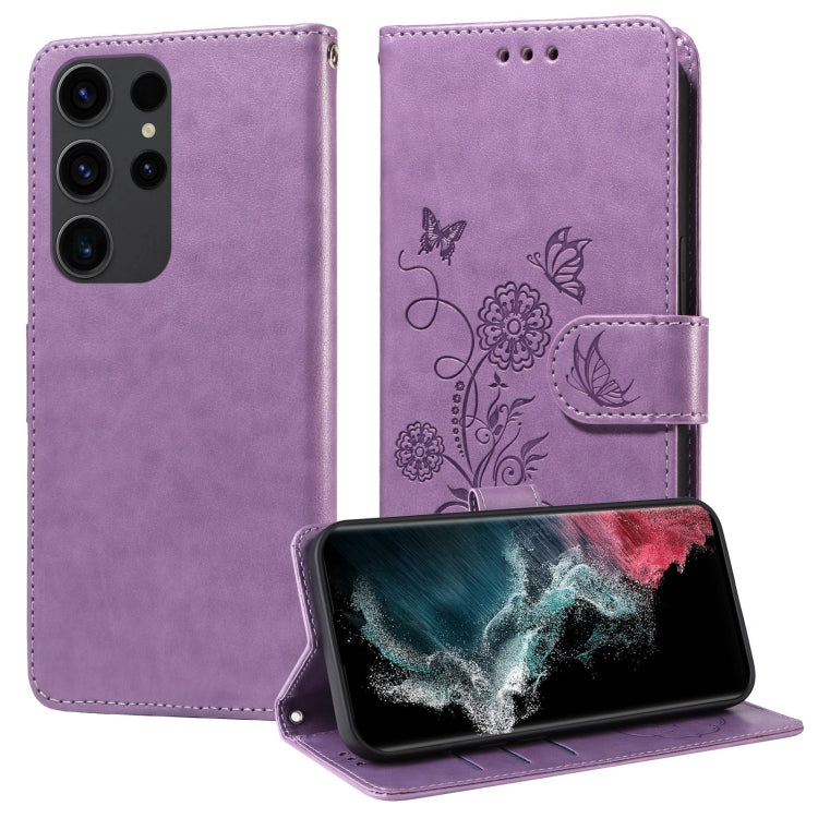 Custodia per telefono in pelle con fiori di farfalla in rilievo, For Galaxy S23 5G, For Galaxy S20 FE, For Galaxy S22 Ultra 5G, For Galaxy S22+ 5G