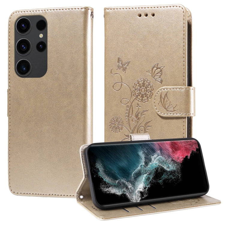 Custodia per telefono in pelle con fiori di farfalla in rilievo, For Galaxy S23 5G, For Galaxy S20 FE, For Galaxy S22 Ultra 5G, For Galaxy S22+ 5G