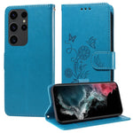 Custodia per telefono in pelle con fiori di farfalla in rilievo, For Galaxy S23 5G, For Galaxy S20 FE, For Galaxy S22 Ultra 5G, For Galaxy S22+ 5G