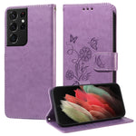 Custodia per telefono in pelle con fiori di farfalla in rilievo, For Galaxy S21 Ultra 5G, For Galaxy S20 Ultra, For Galaxy S20, For Galaxy S20+