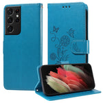 Custodia per telefono in pelle con fiori di farfalla in rilievo, For Galaxy S21 Ultra 5G, For Galaxy S20 Ultra, For Galaxy S20, For Galaxy S20+