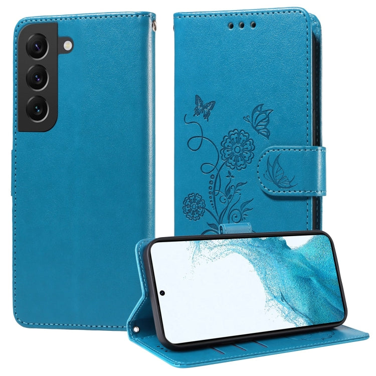 Custodia per telefono in pelle con fiori di farfalla in rilievo, For Galaxy S22 5G, For Galaxy S21 FE 5G, For Galaxy S21 5G, For Samsung Galaxy S21+ 5G