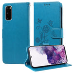 Custodia per telefono in pelle con fiori di farfalla in rilievo, For Galaxy S21 Ultra 5G, For Galaxy S20 Ultra, For Galaxy S20, For Galaxy S20+