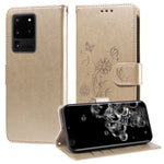 Custodia per telefono in pelle con fiori di farfalla in rilievo, For Galaxy S21 Ultra 5G, For Galaxy S20 Ultra, For Galaxy S20, For Galaxy S20+