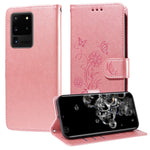 Custodia per telefono in pelle con fiori di farfalla in rilievo, For Galaxy S21 Ultra 5G, For Galaxy S20 Ultra, For Galaxy S20, For Galaxy S20+