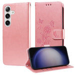 Custodia per telefono in pelle con fiori di farfalla in rilievo, For Galaxy S26 5G, For Galaxy S25 Edge 5G, For Galaxy S25 5G, For Galaxy S25+ 5G