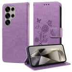 Custodia per telefono in pelle con fiori di farfalla in rilievo, For Galaxy S25 Ultra 5G, For Galaxy S24 FE 5G, For Galaxy S24 Ultra 5G, For Galaxy S24+ 5G