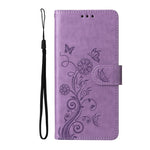 Custodia per telefono in pelle con fiori di farfalla in rilievo, For Galaxy S25 Ultra 5G, For Galaxy S24 FE 5G, For Galaxy S24 Ultra 5G, For Galaxy S24+ 5G