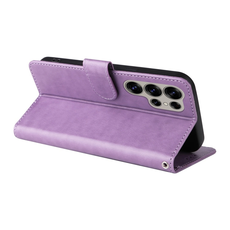 Custodia per telefono in pelle con fiori di farfalla in rilievo, For Galaxy S25 Ultra 5G, For Galaxy S24 FE 5G, For Galaxy S24 Ultra 5G, For Galaxy S24+ 5G
