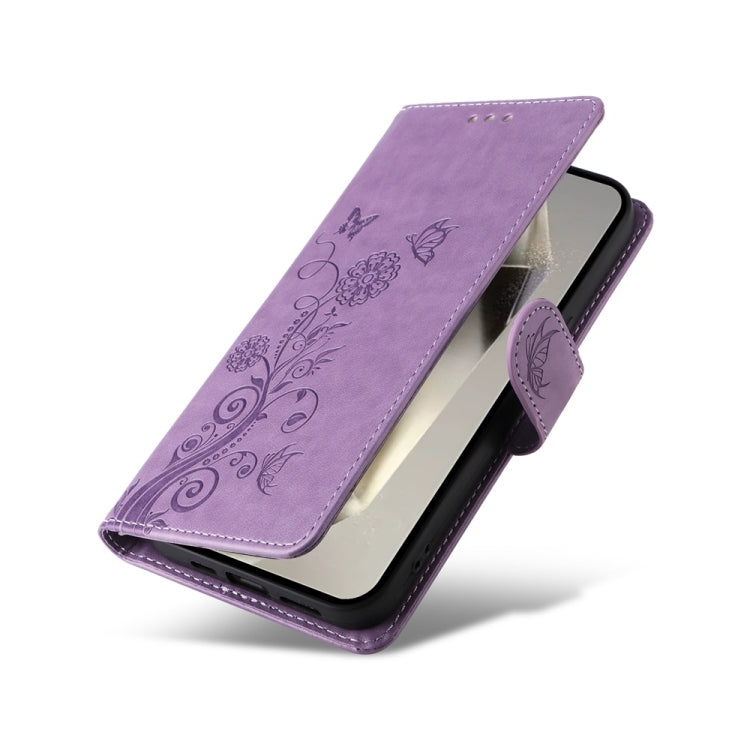 Custodia per telefono in pelle con fiori di farfalla in rilievo, For Galaxy S25 Ultra 5G, For Galaxy S24 FE 5G, For Galaxy S24 Ultra 5G, For Galaxy S24+ 5G