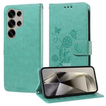 Custodia per telefono in pelle con fiori di farfalla in rilievo, For Galaxy S25 Ultra 5G, For Galaxy S24 FE 5G, For Galaxy S24 Ultra 5G, For Galaxy S24+ 5G