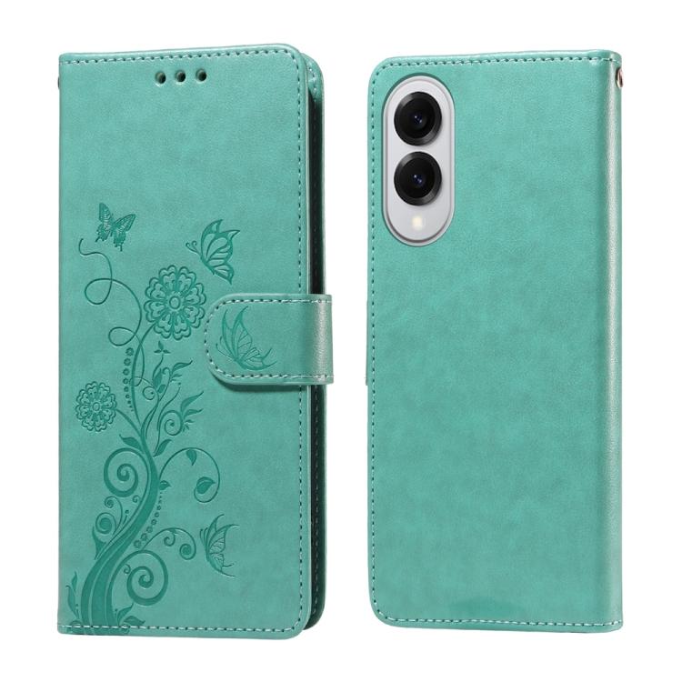 Custodia per telefono in pelle con fiori di farfalla in rilievo, For Galaxy S26 5G, For Galaxy S25 Edge 5G, For Galaxy S25 5G, For Galaxy S25+ 5G