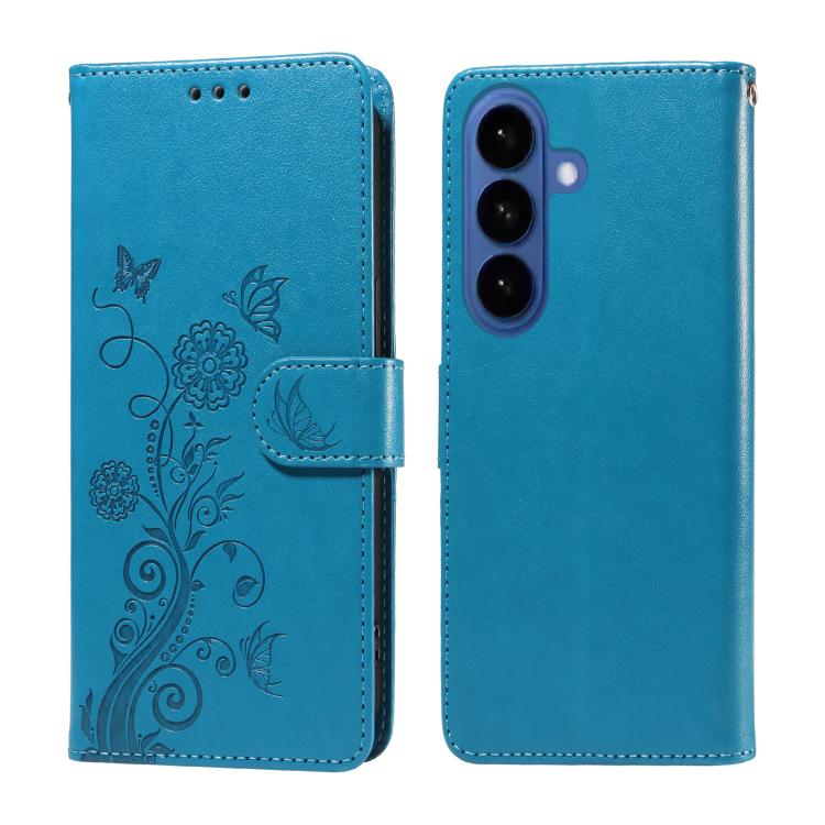Custodia per telefono in pelle con fiori di farfalla in rilievo, For Galaxy S26 5G, For Galaxy S25 Edge 5G, For Galaxy S25 5G, For Galaxy S25+ 5G