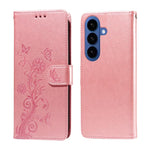 Custodia per telefono in pelle con fiori di farfalla in rilievo, For Galaxy S26 5G, For Galaxy S25 Edge 5G, For Galaxy S25 5G, For Galaxy S25+ 5G