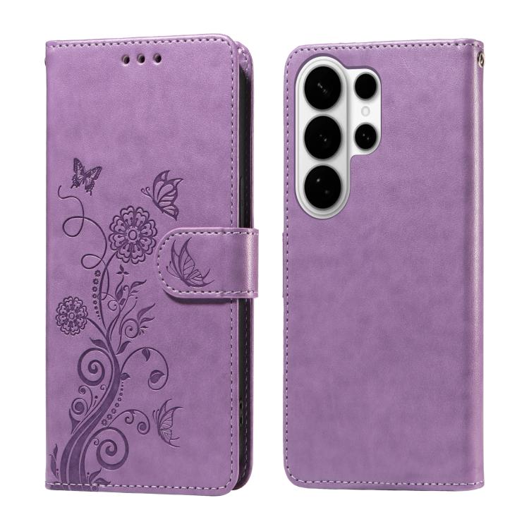 Custodia per telefono in pelle con fiori di farfalla in rilievo, For Galaxy S26 FE 5G, For Galaxy S26+ 5G, For Galaxy S26 Edge 5G, For Galaxy S26 Ultra 5G