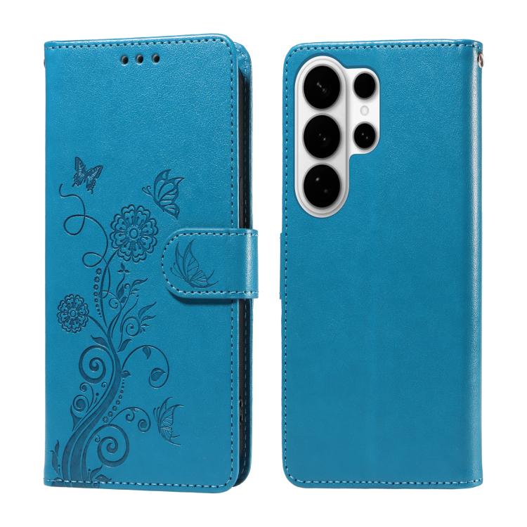 Custodia per telefono in pelle con fiori di farfalla in rilievo, For Galaxy S26 FE 5G, For Galaxy S26+ 5G, For Galaxy S26 Edge 5G, For Galaxy S26 Ultra 5G