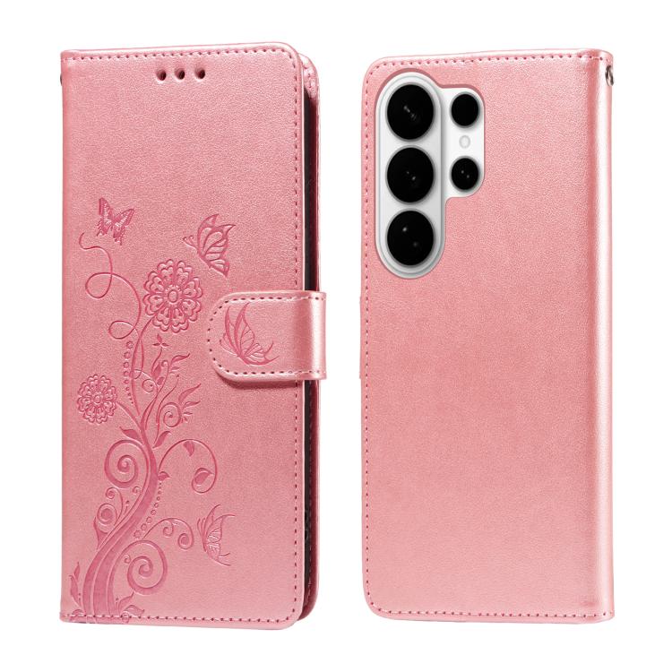 Custodia per telefono in pelle con fiori di farfalla in rilievo, For Galaxy S26 FE 5G, For Galaxy S26+ 5G, For Galaxy S26 Edge 5G, For Galaxy S26 Ultra 5G