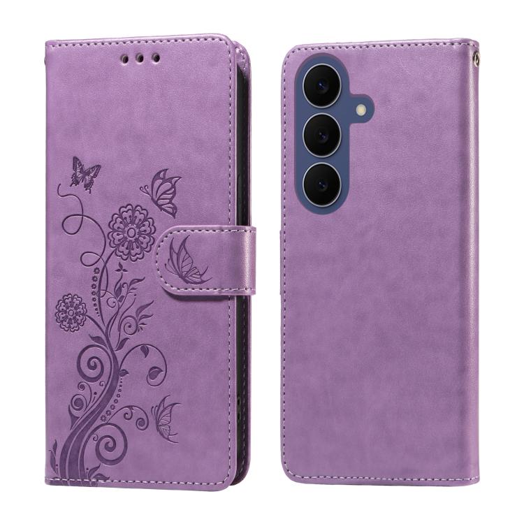 Custodia per telefono in pelle con fiori di farfalla in rilievo, For Galaxy S26 FE 5G, For Galaxy S26+ 5G, For Galaxy S26 Edge 5G, For Galaxy S26 Ultra 5G