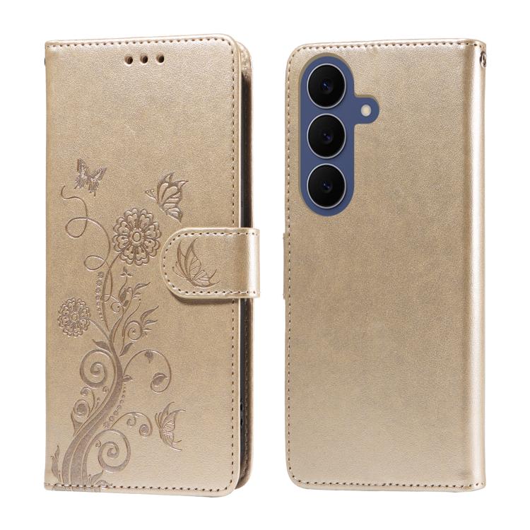 Custodia per telefono in pelle con fiori di farfalla in rilievo, For Galaxy S26 FE 5G, For Galaxy S26+ 5G, For Galaxy S26 Edge 5G, For Galaxy S26 Ultra 5G