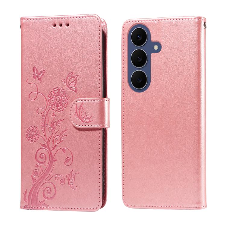 Custodia per telefono in pelle con fiori di farfalla in rilievo, For Galaxy S26 FE 5G, For Galaxy S26+ 5G, For Galaxy S26 Edge 5G, For Galaxy S26 Ultra 5G