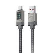 Cavo dati di ricarica rapida USB-Type-C con display digitale intelligente WK WDC-39 da 1,2 m e 66 W, WDC-39