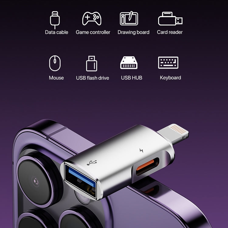 Adattatore OTG da 8 pin a USB, USB-C / Type-C, 8 Pin to USB, Type-C