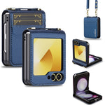 Custodia per telefono in PU con trama fine e satinata LC.IMEEKE L1 Series con cordino, For Galaxy Z Flip8 5G, For Samsung Galaxy Z Flip7 5G, For Samsung Galaxy Z Flip6, For Samsung Galaxy Z Flip5