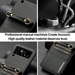 Custodia per telefono in PU con trama fine e satinata LC.IMEEKE L1 Series con cordino, For Samsung Galaxy Z Flip3 5G