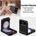 Custodia per telefono in PU con trama fine e satinata LC.IMEEKE L1 Series con cordino, For Samsung Galaxy Z Flip3 5G