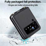Custodia per telefono in PU con trama fine e satinata LC.IMEEKE L1 Series con cordino, For Samsung Galaxy Z Flip3 5G