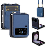 Custodia per telefono in PU con trama fine e satinata LC.IMEEKE L1 Series con cordino, For Samsung Galaxy Z Flip3 5G