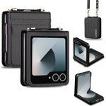 Custodia per telefono in PU con trama fine e satinata LC.IMEEKE L1 Series con cordino, For Galaxy Z Flip8 5G, For Samsung Galaxy Z Flip7 5G, For Samsung Galaxy Z Flip6, For Samsung Galaxy Z Flip5