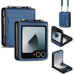 Custodia per telefono in PU con trama fine e satinata LC.IMEEKE L1 Series con cordino, For Galaxy Z Flip8 5G, For Samsung Galaxy Z Flip7 5G, For Samsung Galaxy Z Flip6, For Samsung Galaxy Z Flip5