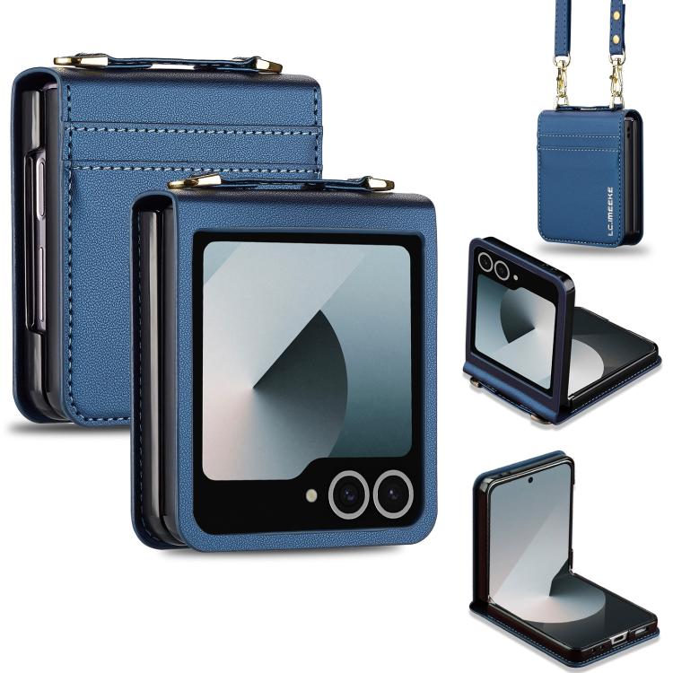 Custodia per telefono in PU con trama fine e satinata LC.IMEEKE L1 Series con cordino, For Galaxy Z Flip8 5G, For Samsung Galaxy Z Flip7 5G, For Samsung Galaxy Z Flip6, For Samsung Galaxy Z Flip5