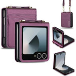 Custodia per telefono in PU con trama fine e satinata LC.IMEEKE L1 Series con cordino, For Galaxy Z Flip8 5G, For Samsung Galaxy Z Flip7 5G, For Samsung Galaxy Z Flip6, For Samsung Galaxy Z Flip5