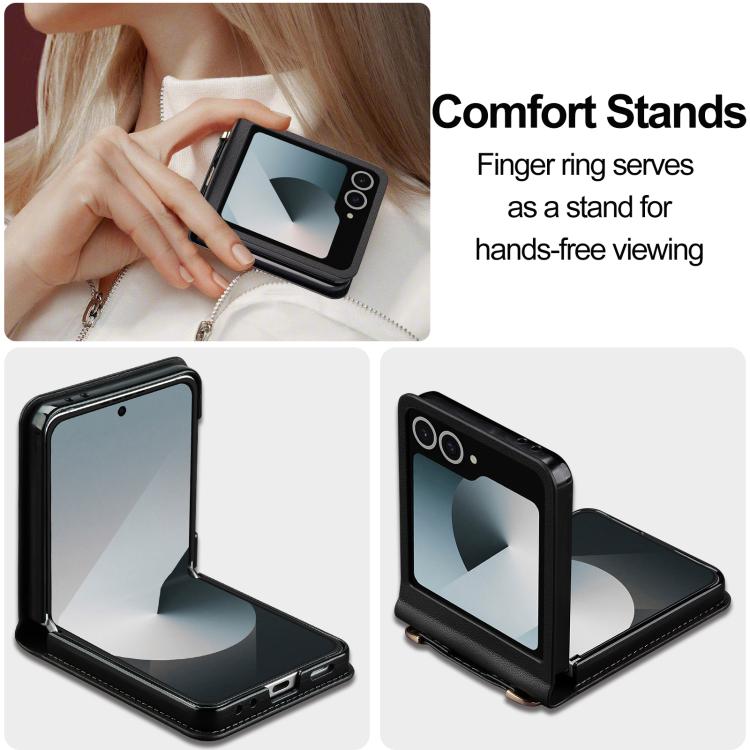 Custodia per telefono in PU con trama fine e satinata LC.IMEEKE L1 Series con cordino, For Galaxy Z Flip8 5G, For Samsung Galaxy Z Flip7 5G, For Samsung Galaxy Z Flip6, For Samsung Galaxy Z Flip5