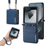 Custodia per telefono in PU con trama fine e satinata LC.IMEEKE L1 Series con cordino, For Galaxy Z Flip8 5G, For Samsung Galaxy Z Flip7 5G, For Samsung Galaxy Z Flip6, For Samsung Galaxy Z Flip5