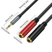 Cavo audio adattatore splitter a Y per laptop da 3,5 mm TRS maschio a 2 x 6,35 mm femmina placcato oro, 0.3m, 1m, 2m, 3m, 5m