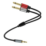 Cavo adattatore audio splitter Y 3,5mm TRS a doppio 6,35mm TS