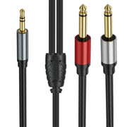 Cavo audio adattatore splitter Y mono TS da 3,5 mm TRS stereo placcato oro a doppio 6,35 mm, 0.3m, 1m, 2m, 3m, 5m